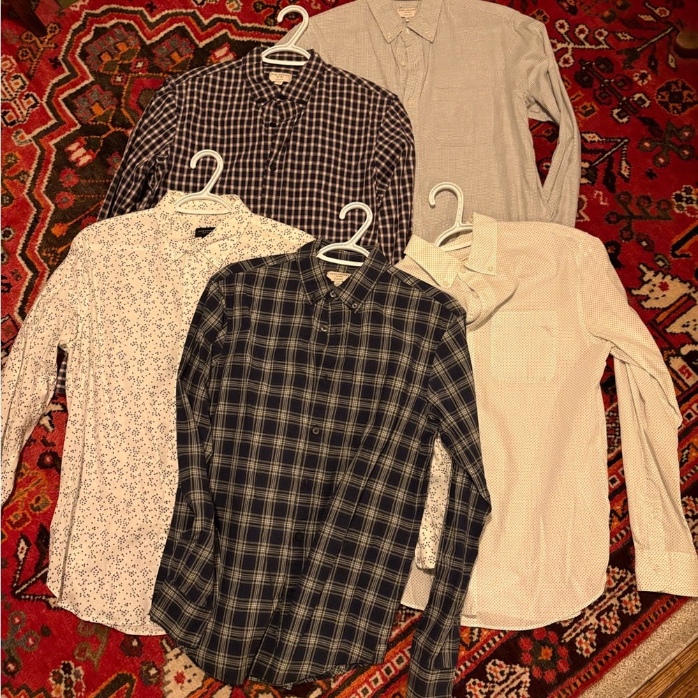 9 Club Monaco Men's Assorted Checkered/Patterned Shirts-Size Small Mens